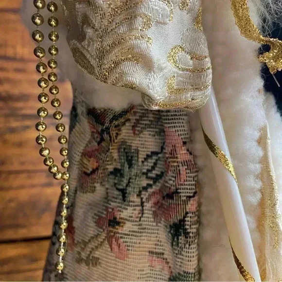 Elegant Old World Santa/Father Christmas Tree Topper White Fur 15” - Picture 9 of 13